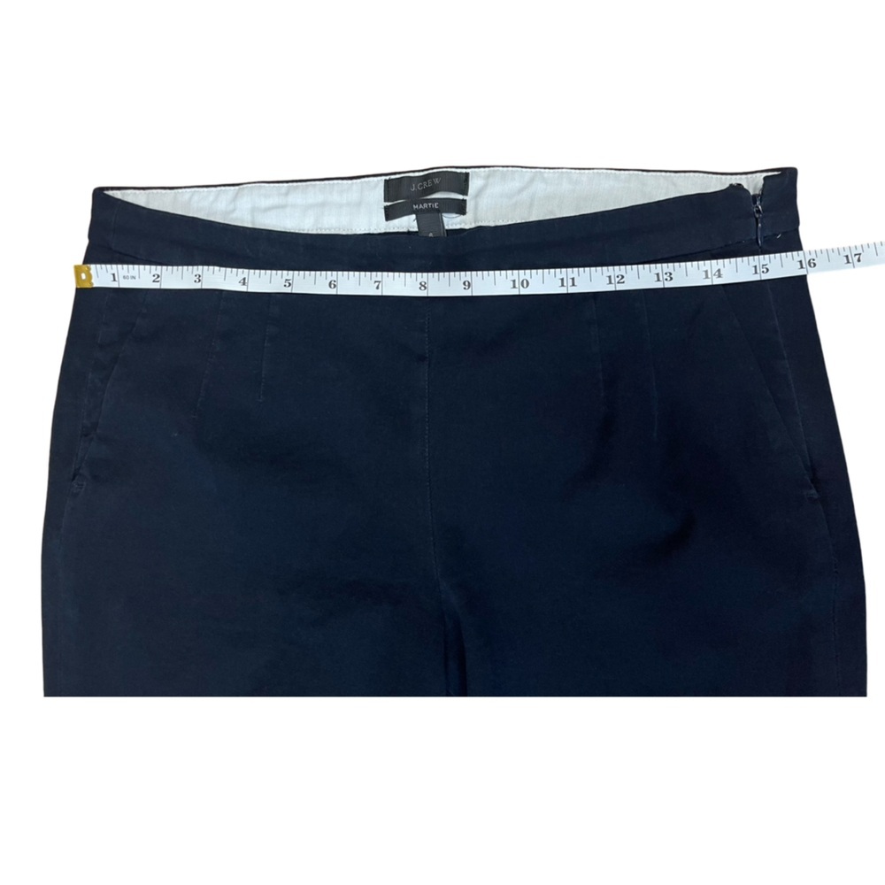 J.Crew Martie Bi-Stretch Cotton Blend Slim Crop Pants Navy Blue - Size 6 - Picture 8 of 14